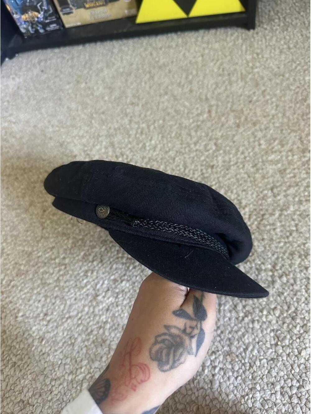 Brixton black newsboy cap